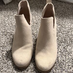 Toms Beige Suede Ankle Booties